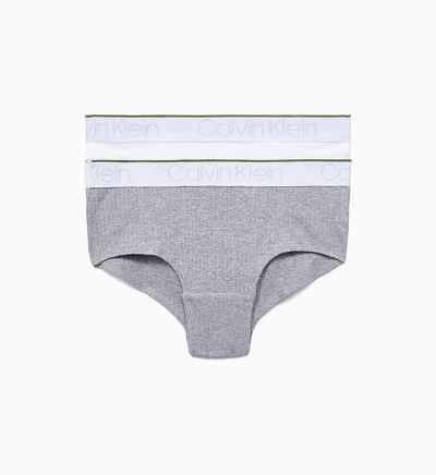 Calvin Klein Ruhák HU500401 | Calvin Klein CK Rib Lány Csípő Bugyi Szürke / Fehér